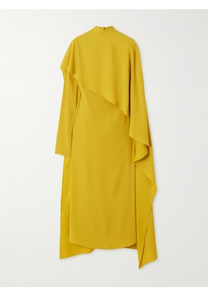 Taller Marmo - Carrington Cape-effect Crepe Midi Dress - Yellow - IT36,IT38,IT40,IT42,IT44,IT46,IT48