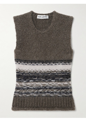 Our Legacy - Pleaser Striped Mohair And Wool-blend Tank - Green - EU 32,EU 34,EU 36,EU 38,EU 40,EU 42
