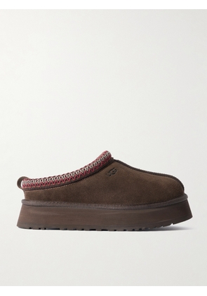 UGG - Tazz Ii Embroidered Shearling Slippers - Brown - US5,US6,US7,US8,US9,US10,US11