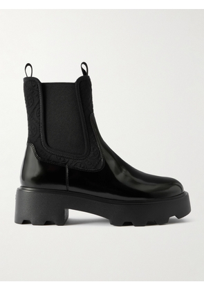 Tory Burch - Neoprene-trimmed Patent-leather Chelsea Boots - Black - US5,US6,US6.5,US7,US7.5,US8,US8.5,US9,US9.5,US10,US10.5,US11