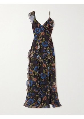 Veronica Beard - Madeline Ruffled Floral-print Silk-voile Maxi Dress - Blue - US0,US2,US4,US6,US8,US10,US12