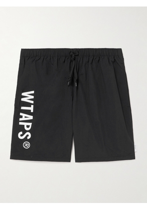WTAPS - Straight-Leg Logo-Print Nylon Drawstring Shorts - Men - Black - S