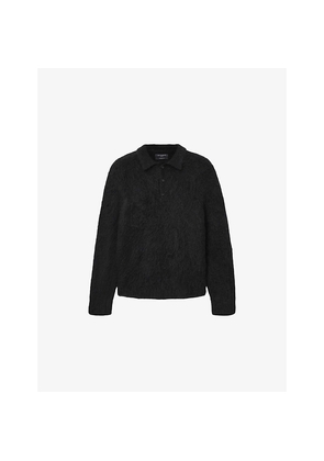 Mens Allsaints Sonny Brushed-Texture Stretch-Knit Jumper