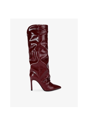 Womens KG Kurt Geiger Frenchy Faux Patent-Leather Heeled Knee-High Boots