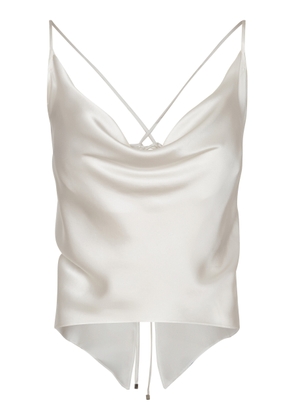 Andres Otalora Ecos De Luna Draped Satin Charmeuse Top - Moda Operandi