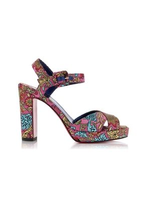 Christian Louboutin Cora 100 Jacquard Florea Sandals - Moda Operandi