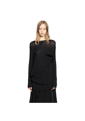 YOHJI YAMAMOTO WOMAN BLACK T-SHIRTS & TANK TOPS