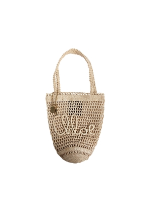 Small Summer Banana Tote Bag in Raffia