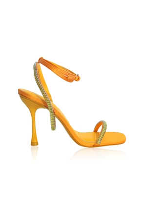 SIMKHAI Luxon Crystal-Embellished Satin Sandals - Moda Operandi