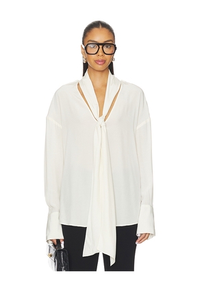 EAVES Saeunn Scarf Blouse in Ivory. Size XS. Also in L, M, S, XL, XXS.