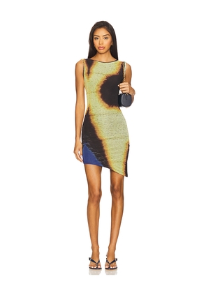 Feners Caracola Dress in Black,Lemon. Size S. Also in M, XL.