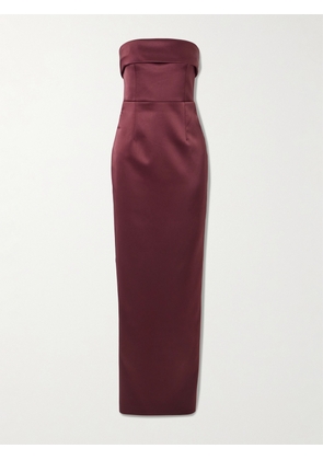 The New Arrivals Ilkyaz Ozel - Rhea Strapless Duchesse-satin Gown - Burgundy - FR 34,FR 36,FR 38,FR 40,FR 42,FR 44