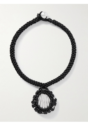Julietta - Ina Rhodium-plated Silver-tone Cord Necklace - Black - One size