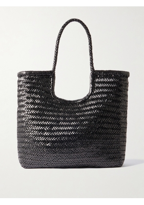Dragon Diffusion - Ns Diagonal Triple Jump Woven Leather Tote - Black - One size