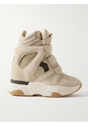 Isabel Marant - Balskee Leather And Suede High-top Wedge Sneakers - Cream - FR36,FR37,FR38,FR39,FR40,FR41