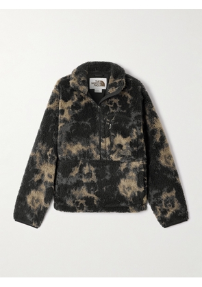 The North Face - Embroidered Fleece Half-zip Jacket - Brown - x small,small,medium,large,x large