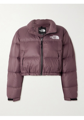 The North Face - Nuptse Cropped Ripstop Down Jacket - Purple - x small,small,medium,large,x large