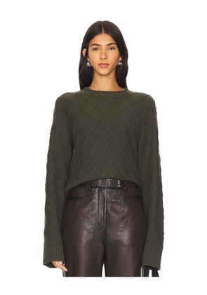 Sanctuary Coastal Cable Crewneck Sweater in Olive. Size XS. Also in L, M.