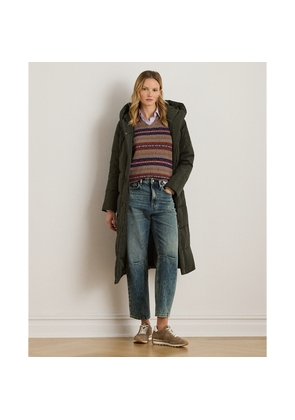 Hooded Channel-Quilted Down Puffer Coat