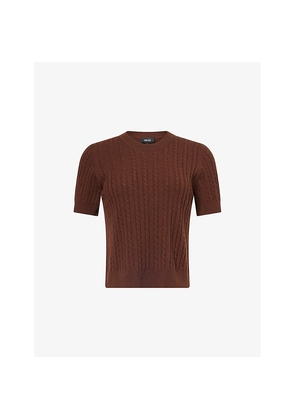 Womens Me And Em Micro-Cable Merino-Wool and Cashmere T-Shirt