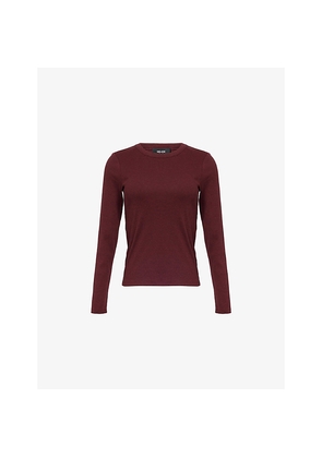 Womens Me And Em Ultimate Ribbed Long-Sleeve Stretch-Cotton Top