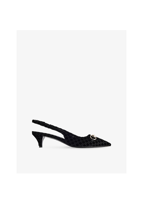 Womens Gucci Erin Velvet Slingback Pumps
