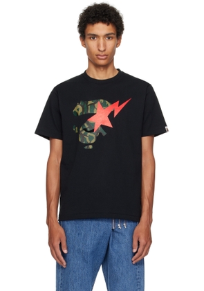BAPE Black Trial Camo Ape Face STA T-shirt
