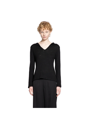 YOHJI YAMAMOTO WOMAN BLACK T-SHIRTS & TANK TOPS