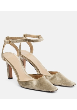 The Row Carla 80 velvet pumps