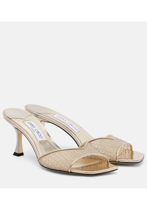 Jimmy Choo Skye 70 embellished mesh mules
