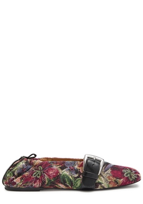 Ganni Floral-jacquard Woven Ballet Flats - Multicoloured - 40 (IT40/ UK7)
