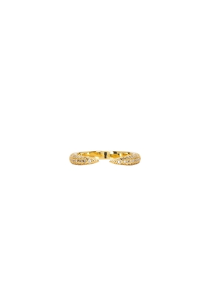 Mazin Jewels Open Rivet Ring in Metallic Gold.