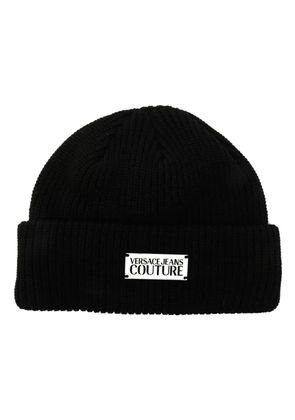 Versace Jeans Couture ribbed-knit beanie hat - Black
