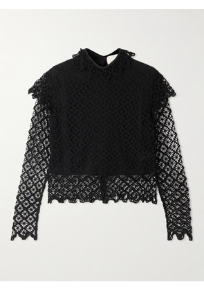 Isabel Marant - Ludivine Layered Cotton Guipure Lace Top - Black - FR 34,FR 36,FR 38,FR 40,FR 42,FR 44