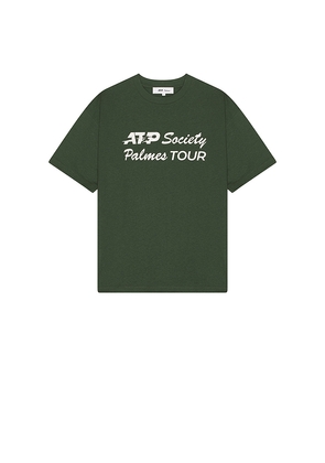 Palmes x ATP T-Shirt in Dark Green. Size L. Also in M, S, XL/1X.