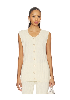 SNDYS Baha Ribbed Top in Cream. Size L. Also in M, S, XS.