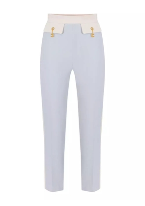 Elisabetta Franchi contrast-waistband side-stripe trousers - Blue