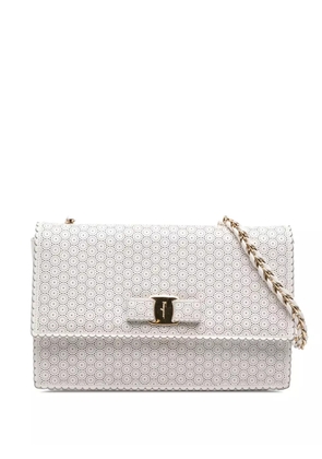 Ferragamo Pre-Owned 2000-2025 Medium Perforated Leather Vara Ginny crossbody bag - White