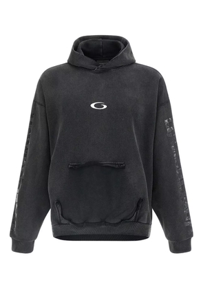 Balenciaga Tape Ripped logo-detail hoodie - Black