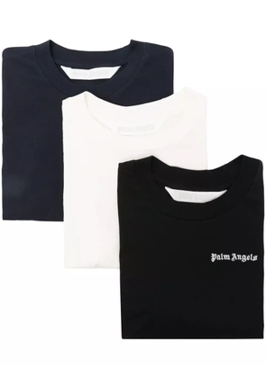 Palm Angels Classic embroidered-logo T-shirt (set of three) - Black
