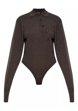 Jacquemus buttoned polo bodysuit - Brown