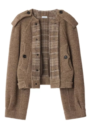Burberry epauletted detachable-scarf jacket - Brown