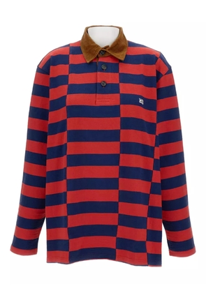 Wales Bonner striped long-sleeve polo shirt - Red
