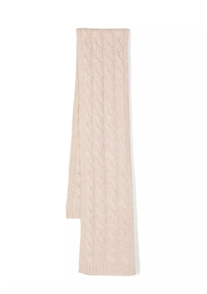 N.Peal cable-knit cashmere scarf - Neutrals