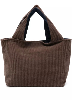 Why Ci ribbed corduroy tote bag - Brown