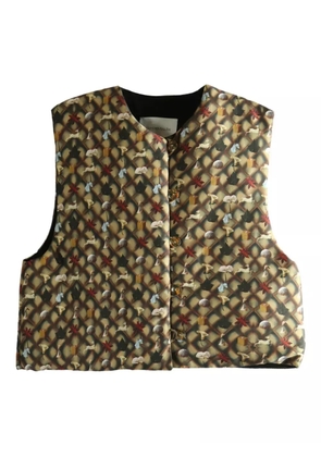 YASSMIN SALEH round-neck top - Brown