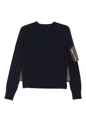 sacai panelled jumper - Blue
