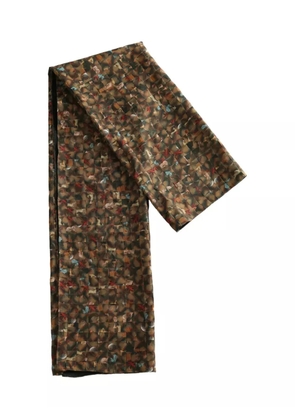 YASSMIN SALEH macramé patterned scarf - Brown