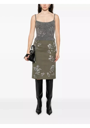 MARKGONG floral-embellished tank top - Grey