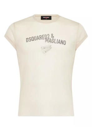 DSQUARED2 x Magliano sheer T-shirt - Neutrals